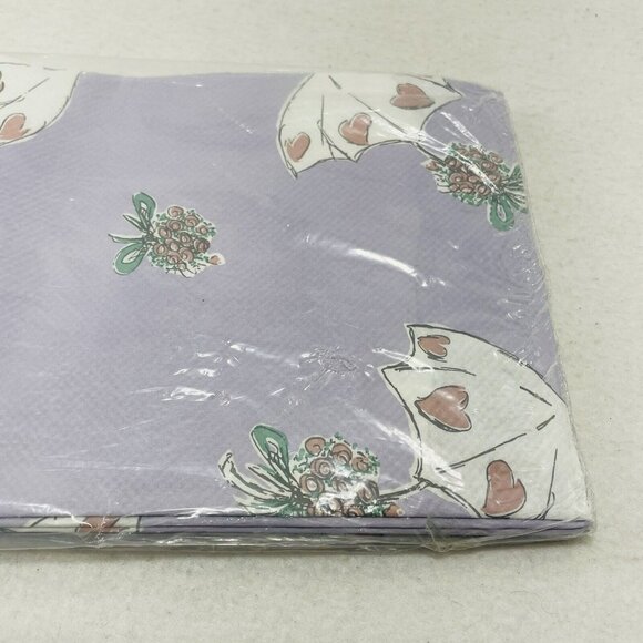 Gibson Vinyl Tablecloth Tablecover Rectangle 54x96” Long Flower Purple Reusable - Picture 6 of 7